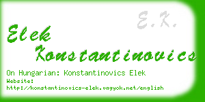 elek konstantinovics business card